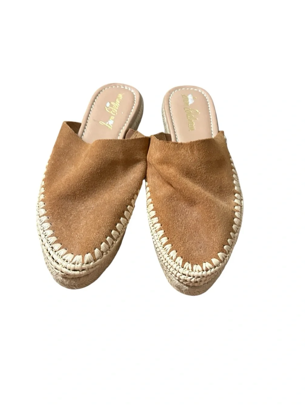 Sam Edelman Austin Suede Espadrille Mules Tan Brown Slip On Size 7.5